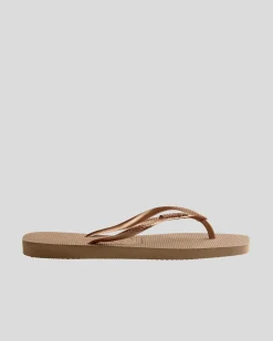 Discount Slim Square Metal Logo Thongs Women Flip Flops