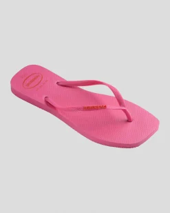 Slim Square Thongs Women Flip Flops