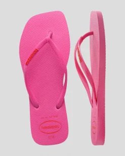 Slim Square Thongs Women Flip Flops