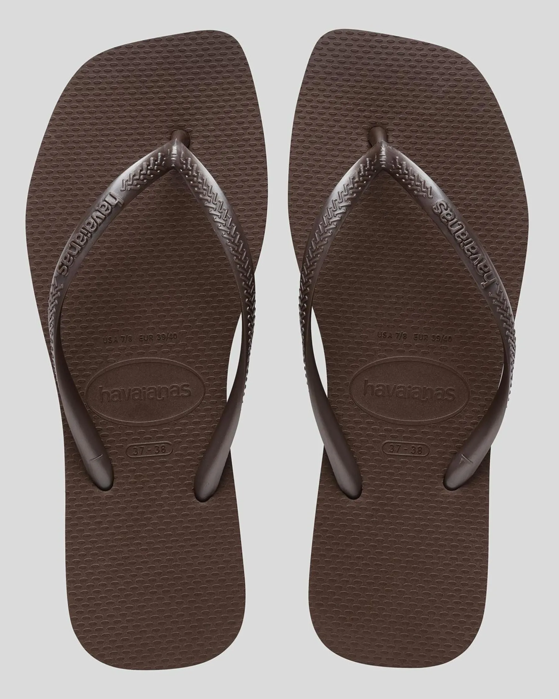Flip Flops*Havaianas Slim Square Thongs Dark Brown