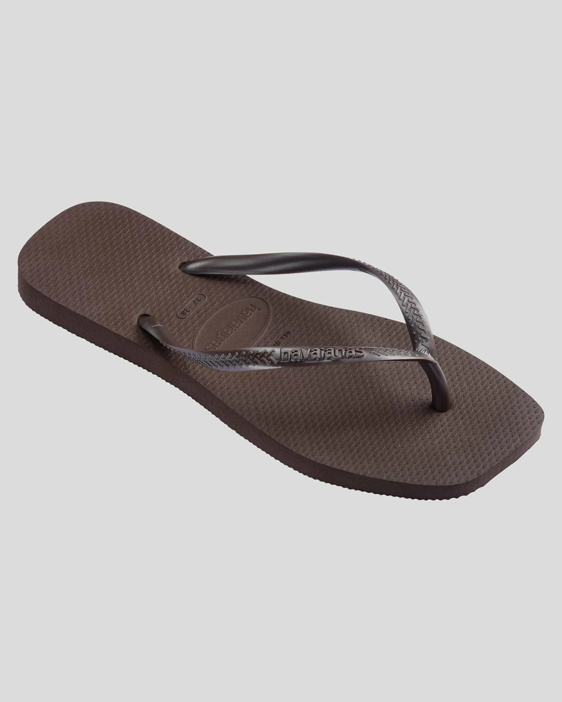 Flip Flops*Havaianas Slim Square Thongs Dark Brown