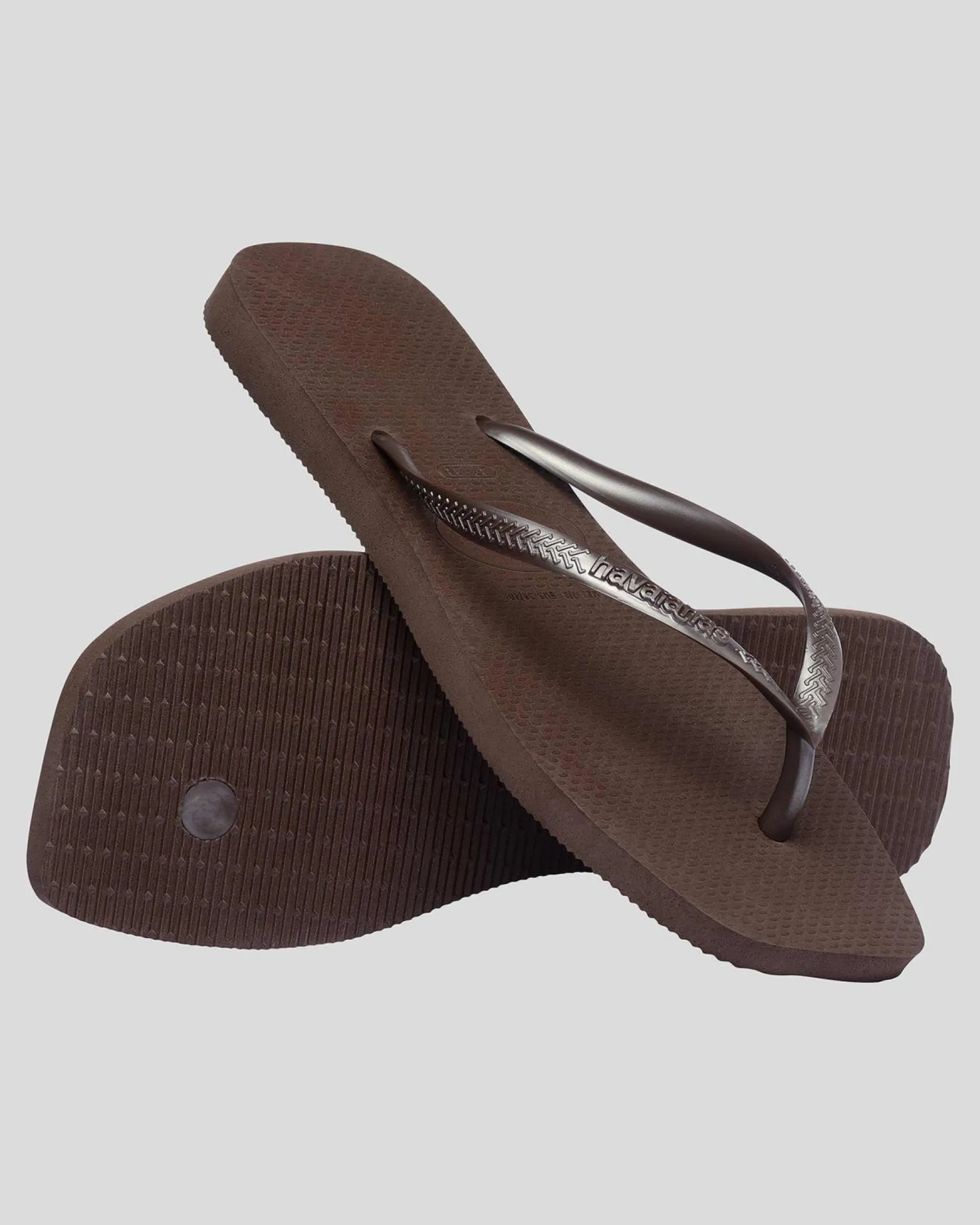Flip Flops*Havaianas Slim Square Thongs Dark Brown