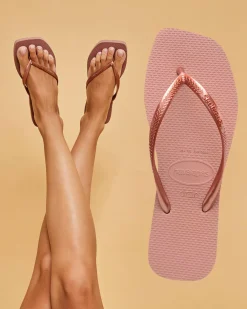 Flip Flops*Havaianas Slim Square Thongs Crocus Rose