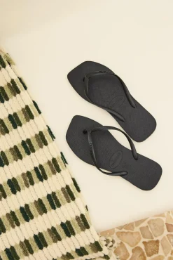 Flip Flops*Havaianas Slim Square Thongs Black