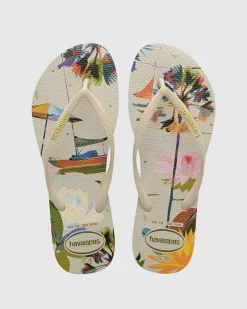 Flip Flops*Havaianas Slim Summer Bliss Thongs Beige