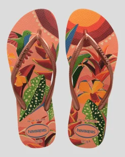 Flip Flops*Havaianas Slim Tropical Thongs Peach