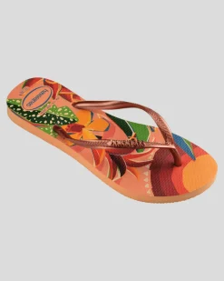Flip Flops*Havaianas Slim Tropical Thongs Peach