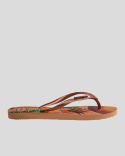 Flip Flops*Havaianas Slim Tropical Thongs Peach