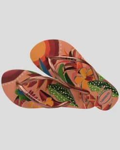Flip Flops*Havaianas Slim Tropical Thongs Peach