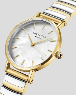 Jewelry*Rosefield Small Edit White Mop Watch Silver/gold