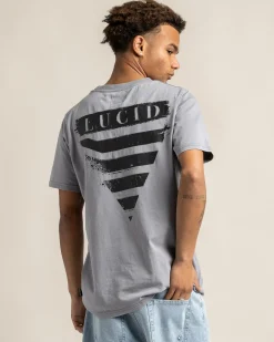 Tops & T-Shirts*Lucid Smeared T-Shirt Lt Grey Acid