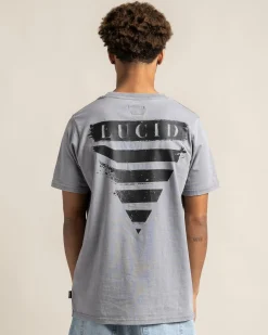 Tops & T-Shirts*Lucid Smeared T-Shirt Lt Grey Acid