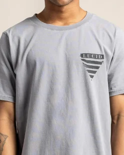 Tops & T-Shirts*Lucid Smeared T-Shirt Lt Grey Acid