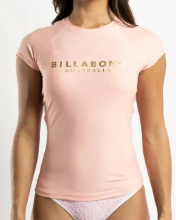 Best Society Foil Cap Sleeve Rash Vest Women Rash Vests