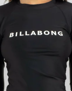 Rash Vests*Billabong Society Long Sleeve Rash Vest Black