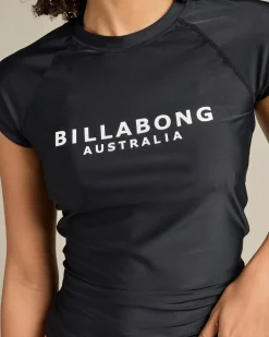 Rash Vests*Billabong Society Short Sleeve Rash Vest Black