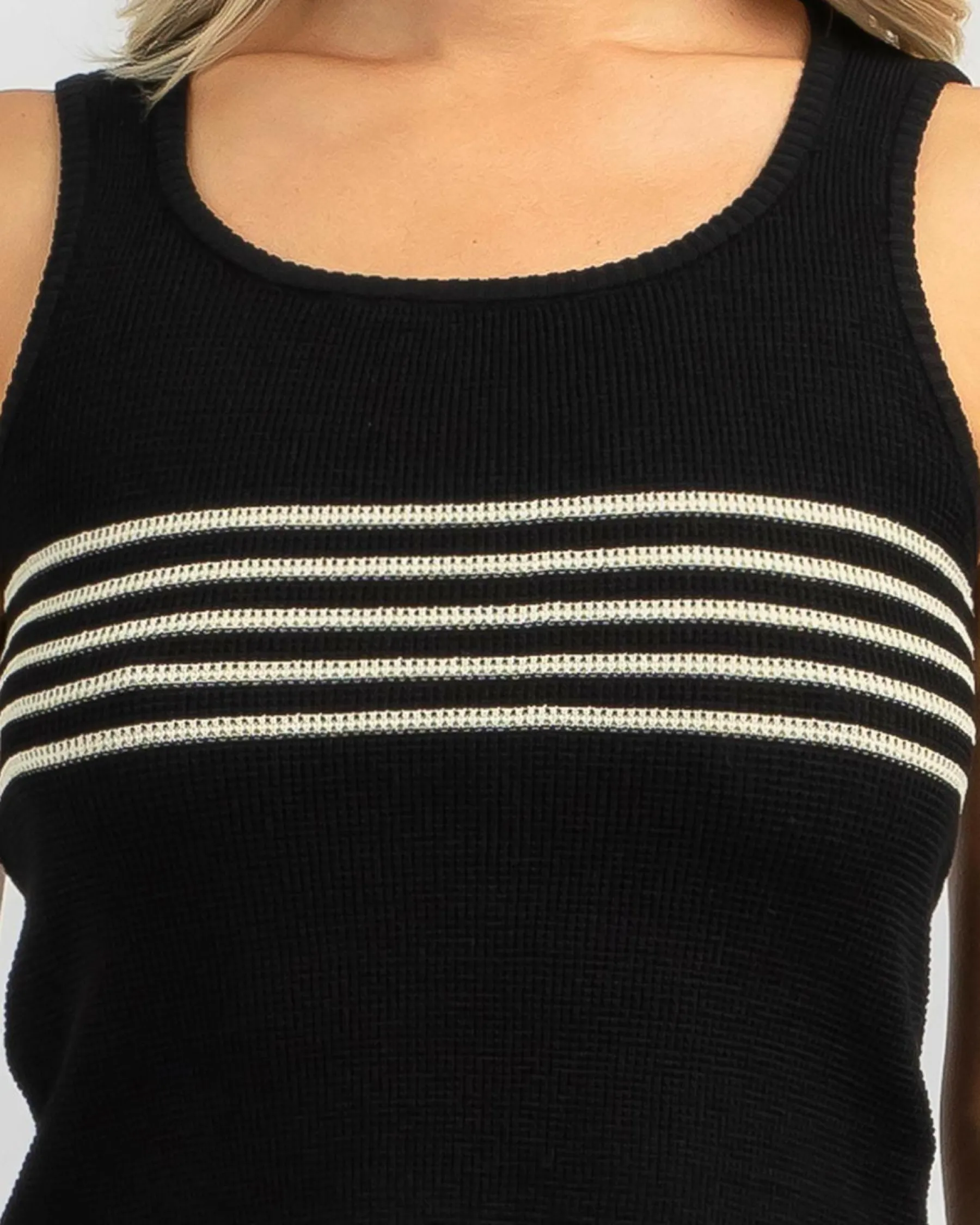Tops*Red Berry Sofia Knit Scoop Neck Tank Top Black
