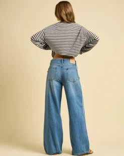 Denim|Bottoms*DESU Soho Wide Leg Jeans Blasted Dark Blue
