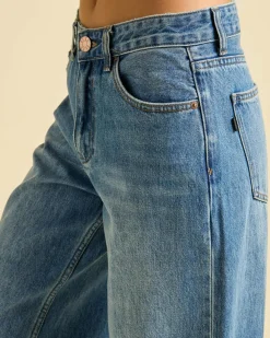 Denim|Bottoms*DESU Soho Wide Leg Jeans Blasted Dark Blue