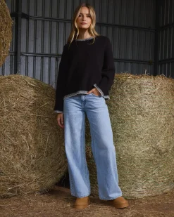 Denim|Bottoms*DESU Soho Wide Leg Jeans Blasted Mid Blue