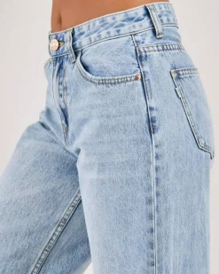Denim|Bottoms*DESU Soho Wide Leg Jeans Blasted Mid Blue