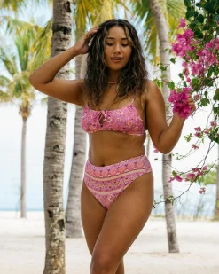 Bikinis*Billabong Sol Song Hi Maui High Waisted Bikini Bottom Multi