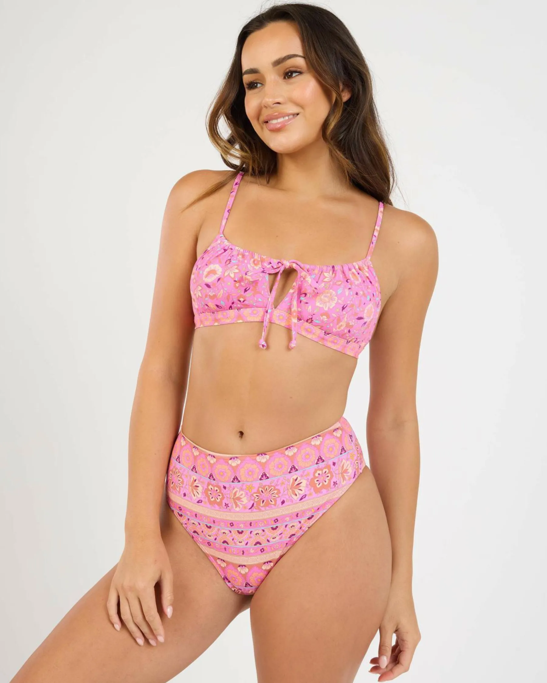 Bikinis*Billabong Sol Song Hi Maui High Waisted Bikini Bottom Multi