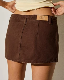 Denim|Bottoms*DESU Solene Denim Skort Espresso
