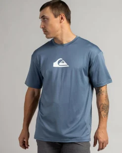 Outlet Solid Streak Short Sleeve Surf T-Shirt Rashies