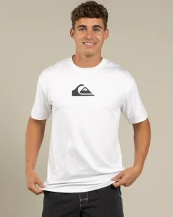 Rashies*Quiksilver Solid Streak Short Sleeve Surf T-Shirt White
