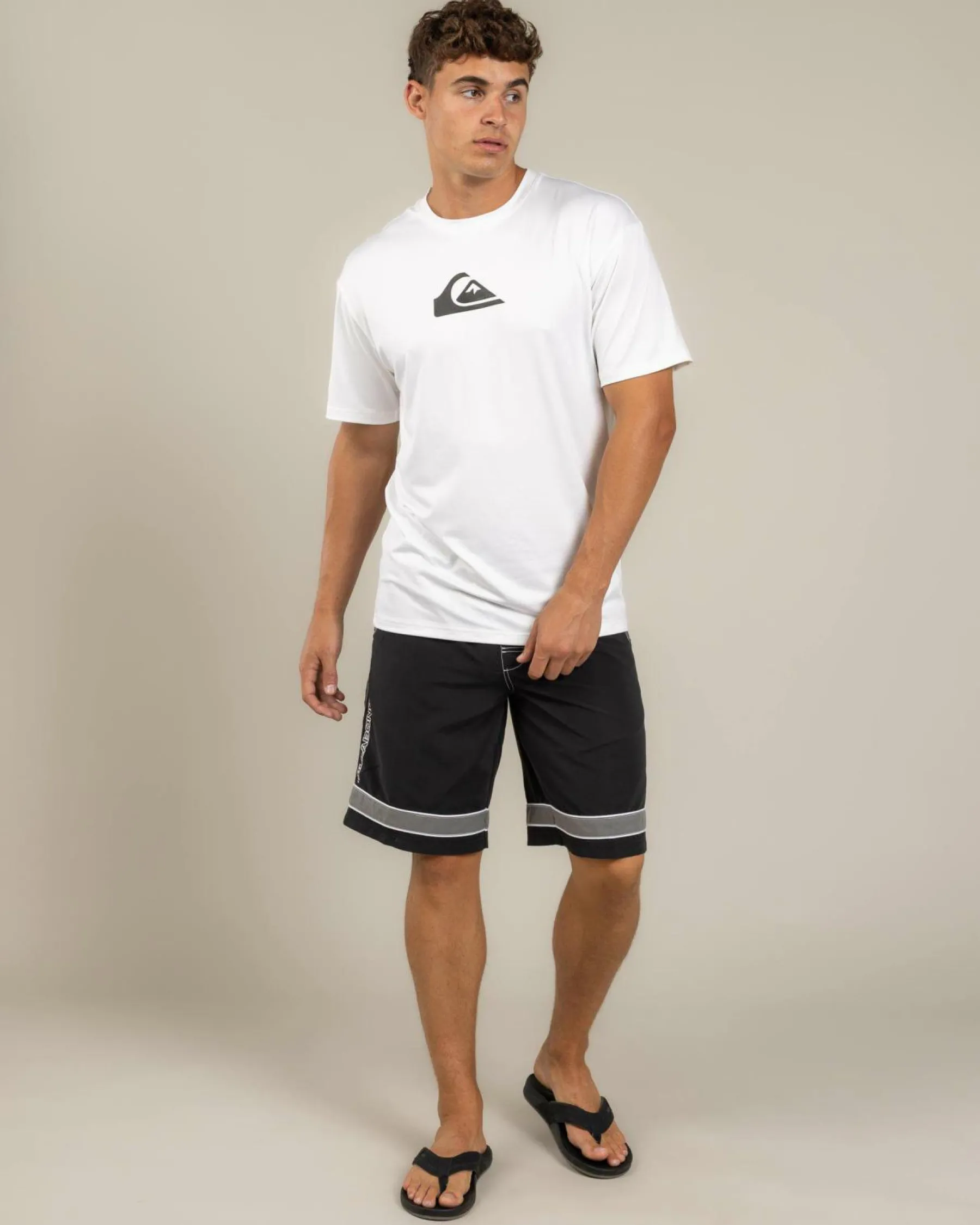 Rashies*Quiksilver Solid Streak Short Sleeve Surf T-Shirt White