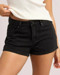 Denim|Bottoms*DESU South Beach Micro Denim Shorts Washed Black