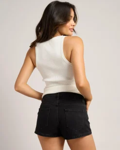Denim|Bottoms*DESU South Beach Micro Denim Shorts Washed Black