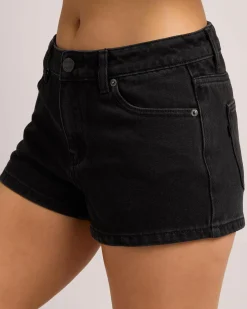 Denim|Bottoms*DESU South Beach Micro Denim Shorts Washed Black