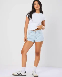 New South Beach Micro Denim Shorts Women Denim|Bottoms