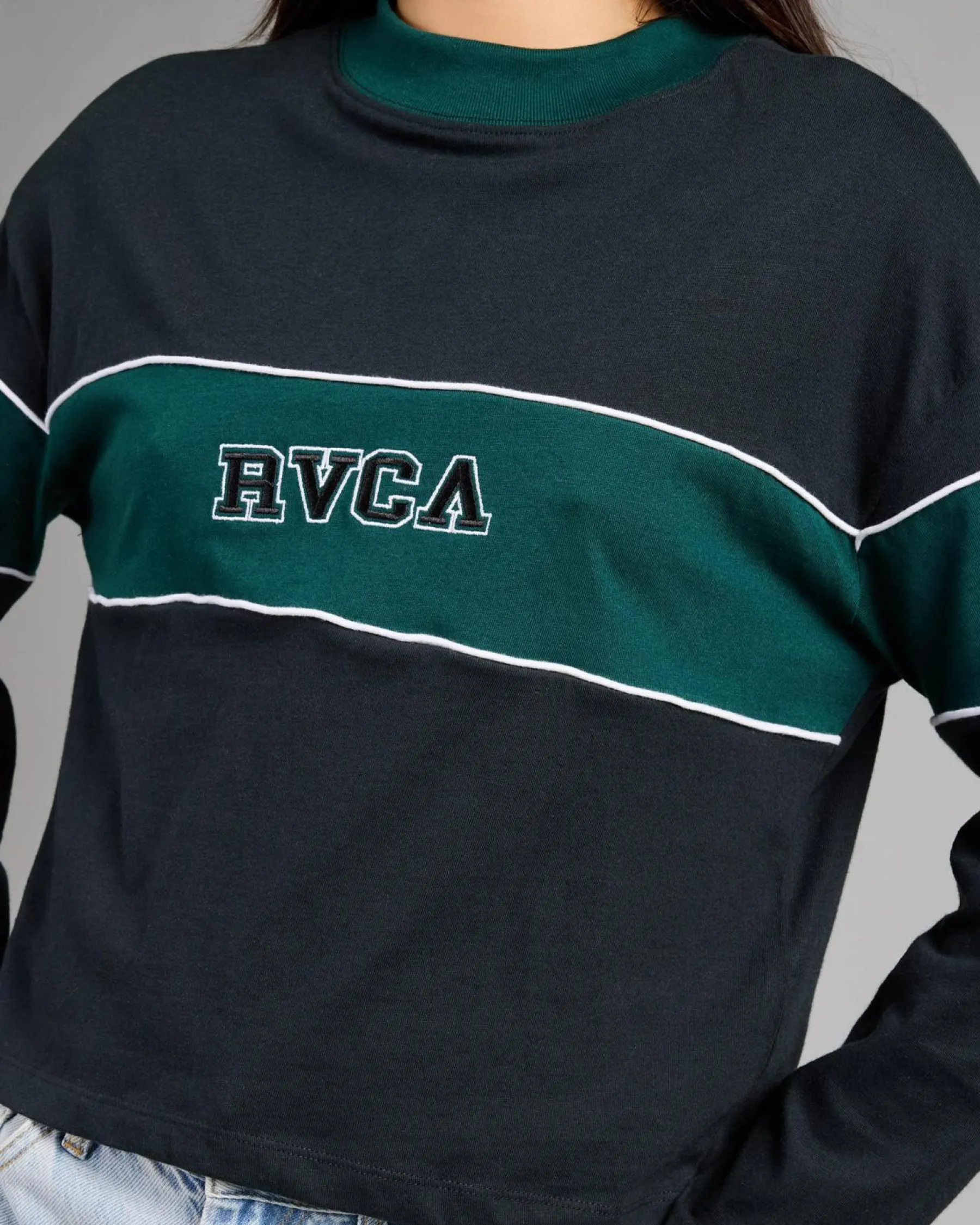 Tops*RVCA Spectate Embroidered Logo Long Sleeve T-Shirt Rvca Black