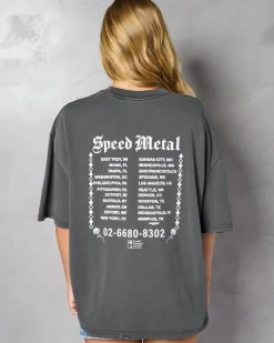 Tops*Thrills Speed Metal Oversized T-Shirt Merch Black