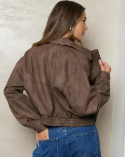Online Sphinx Faux Leather Jacket Women Jackets & Coats