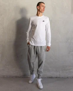 Activewear|Tops & T-Shirts*Nike Sportswear Club Long Sleeve T-Shirt White/black