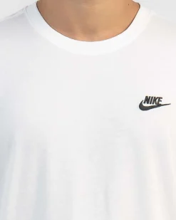 Activewear|Tops & T-Shirts*Nike Sportswear Club Long Sleeve T-Shirt White/black