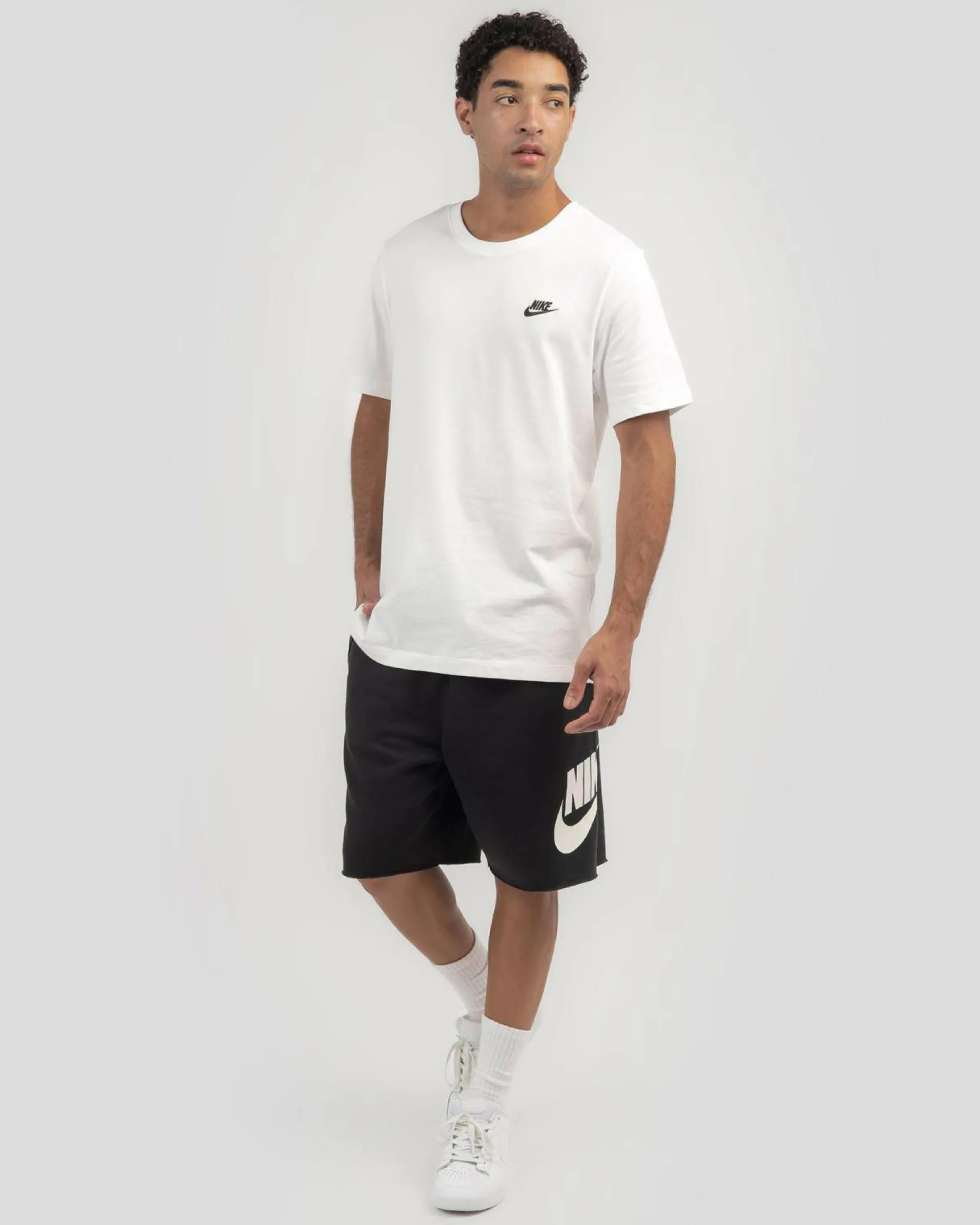 Activewear|Tops & T-Shirts*Nike Sportswear Club T-Shirt White/ Black