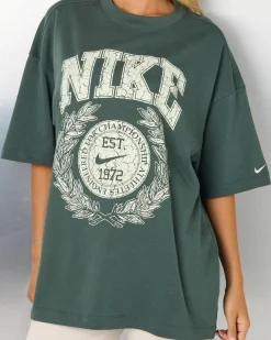 Tops*Nike Sportswear Essential Women's Oversized T-Shirt Vintage Green/sea Glass