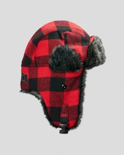 Headwear*Dexter Spotter Trapper Hat Red/black