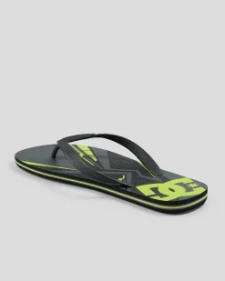 Flip Flops & Sandals*DC Shoes Spray Graffik Thongs Grey/black/lime