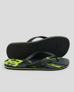 Flip Flops & Sandals*DC Shoes Spray Graffik Thongs Grey/black/lime