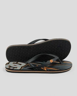 Flip Flops & Sandals*DC Shoes Spray Graffik Thongs Grey/black/orange