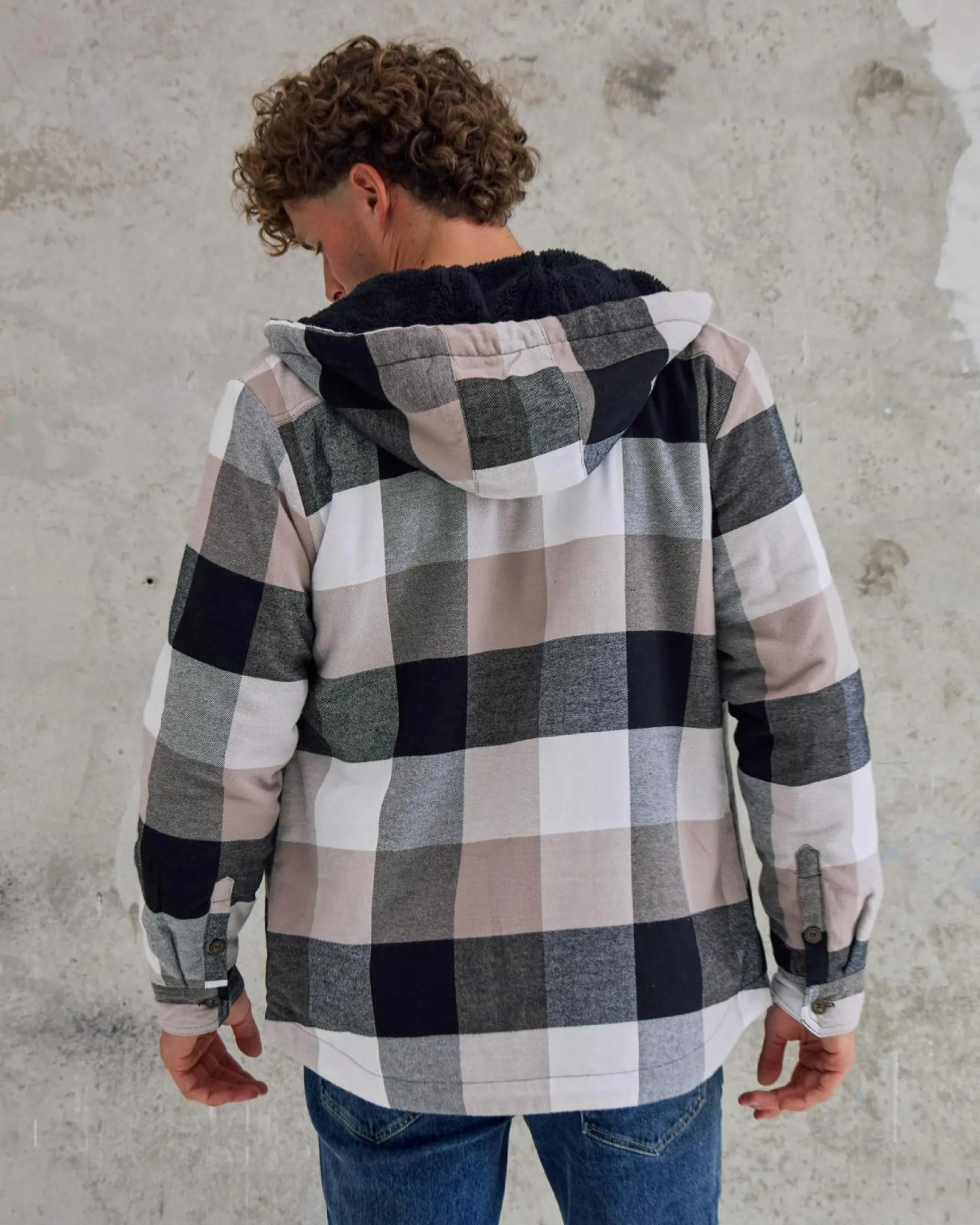 Jackets & Coats*Dexter Spur Long Sleeve Flannel Shirt White / Black/ Tan