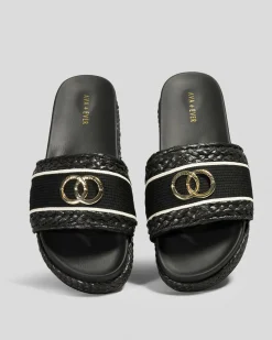 Slides*Ava And Ever St Tropez Slide Sandals Black