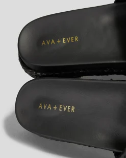 Slides*Ava And Ever St Tropez Slide Sandals Black