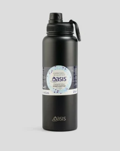 Bottles & Lunch Boxes|Bottles & Lunch Boxes*Oasis Stainless Steel 1.1L Challenger Drink Bottle Black